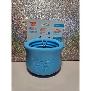 WEST PAW Zogoflex Toppl Dog Puzzle Toy Slow Feeder Treat Dispenser Blue